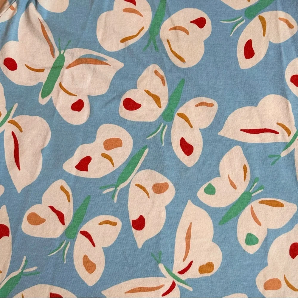 Hanna Andersson Soft Swing Dress Girls 4 100 cm Butterflies View Blue Cotton